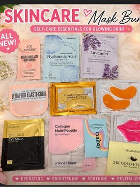 Skincare Mask Bundle 💖 Eye Masks, Lip Mask, Hyaluronic + More